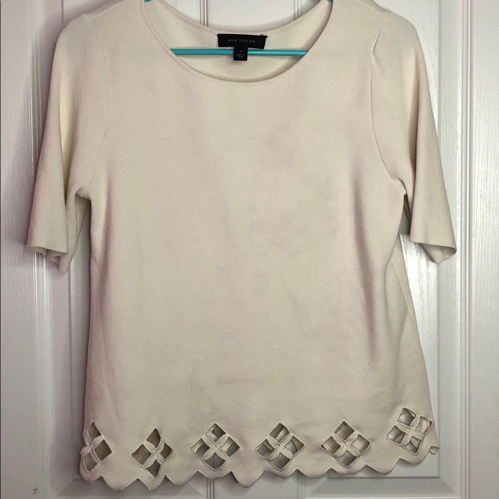 Knit top with cutouts